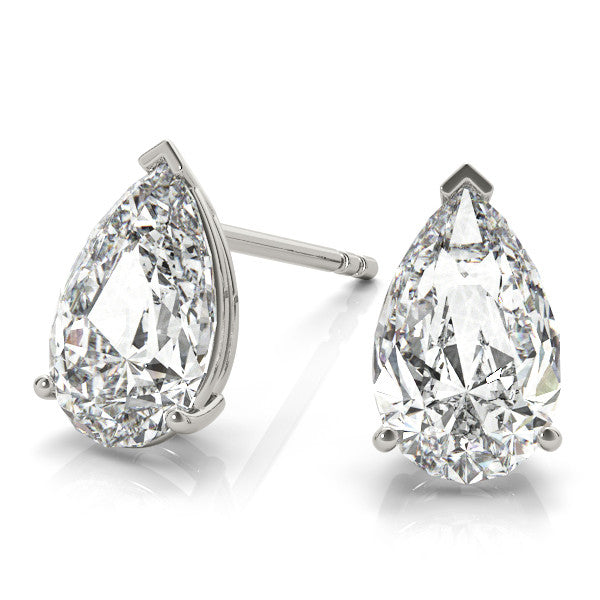 Basket Set Pear Cut Lab-Grown Diamond Stud Earrings