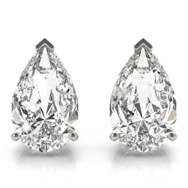 Basket Set Pear Cut Lab-Grown Diamond Stud Earrings