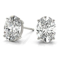 Basket Set Oval Cut Lab-Grown Diamond Stud Earrings