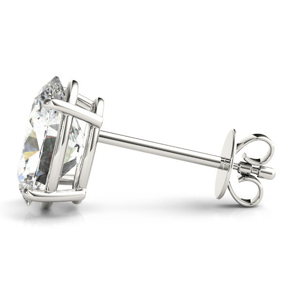 Basket Set Oval Cut Lab-Grown Diamond Stud Earrings