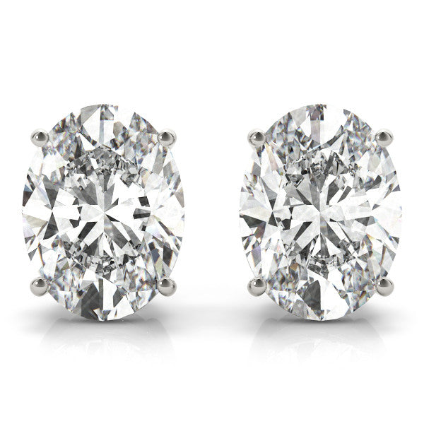 Basket Set Oval Cut Lab-Grown Diamond Stud Earrings