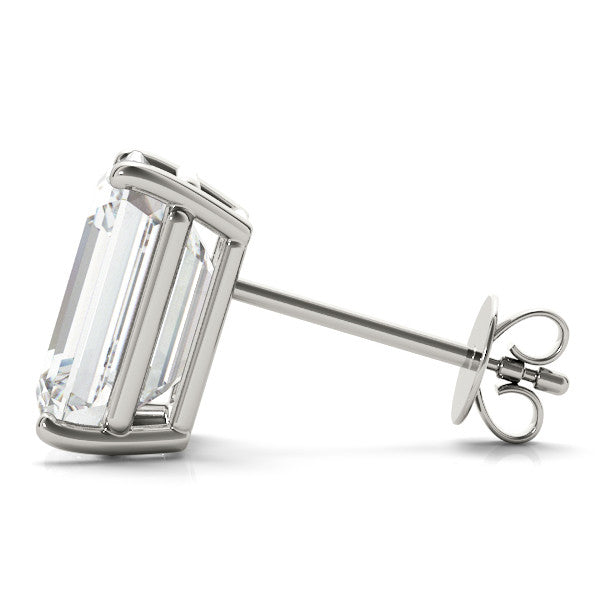 Basket Set Emerald Cut Lab-Grown Diamond Stud Earrings