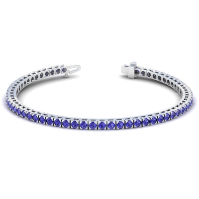 14K White Gold Pave Tanzanite Bracelet (10.40ctw)