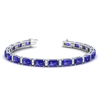 14K White Gold Tanzanite And Diamond Bracelet (8.51ctw)