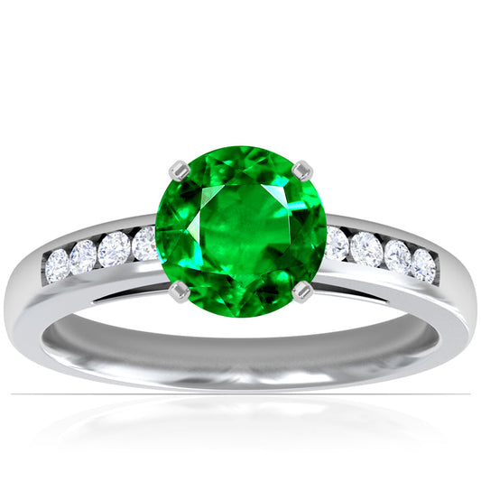 Platinum Oval Emerald And Diamond Halo Ring (2.23ctw)