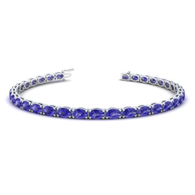 14K White Gold Oval Tanzanite Bracelet (8.50ctw)