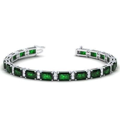 14K Emerald And Diamond Bracelet (7.36ctw)