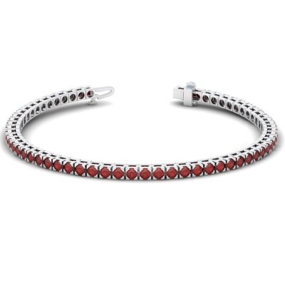 14K White Gold Pave Ruby Bracelet (3.10ctw)