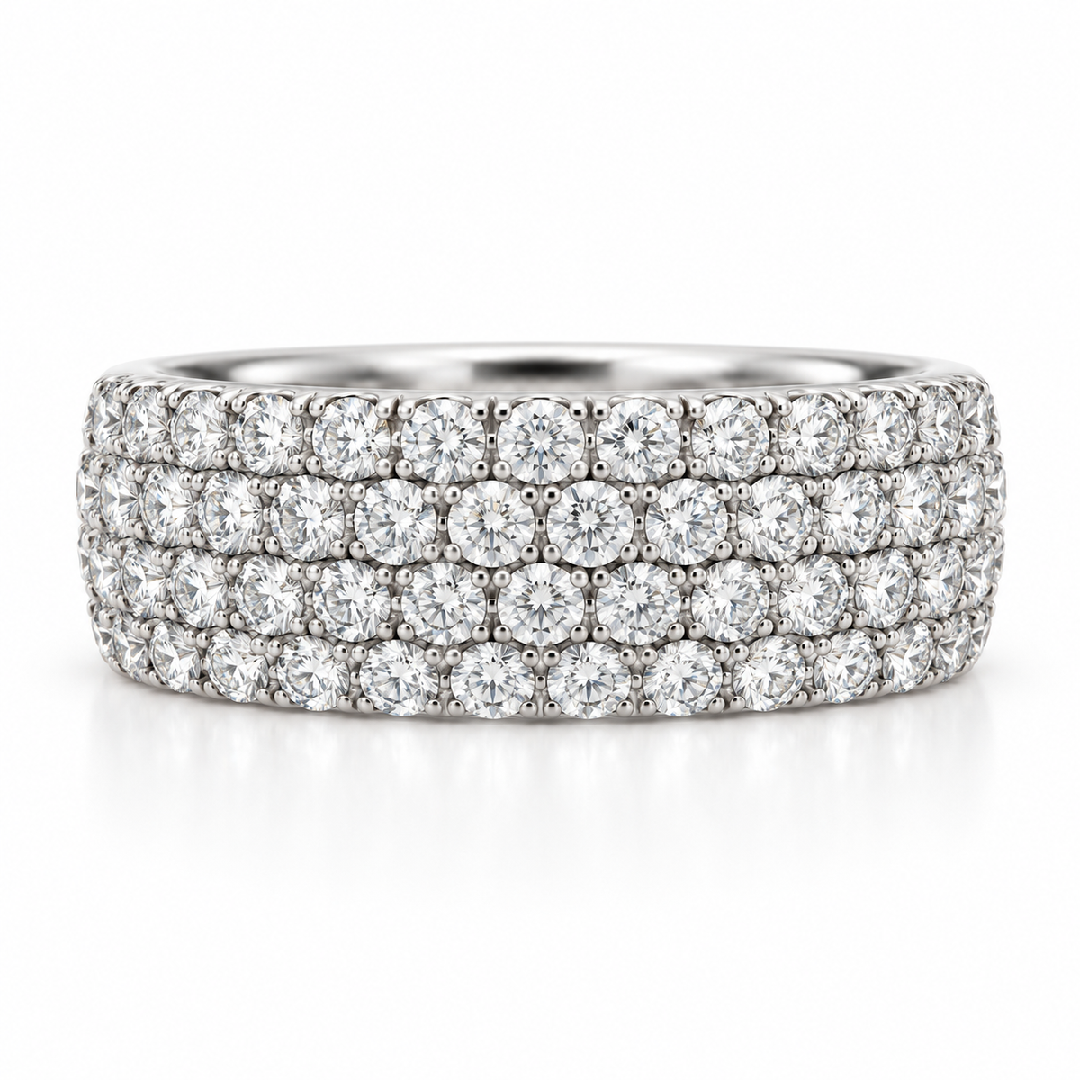1.39ctw Multi-Row Diamond Statement Band in 18K White Gold