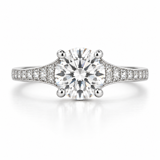 1.01 CT Forevermark Round Diamond Engagement Ring in Platinum