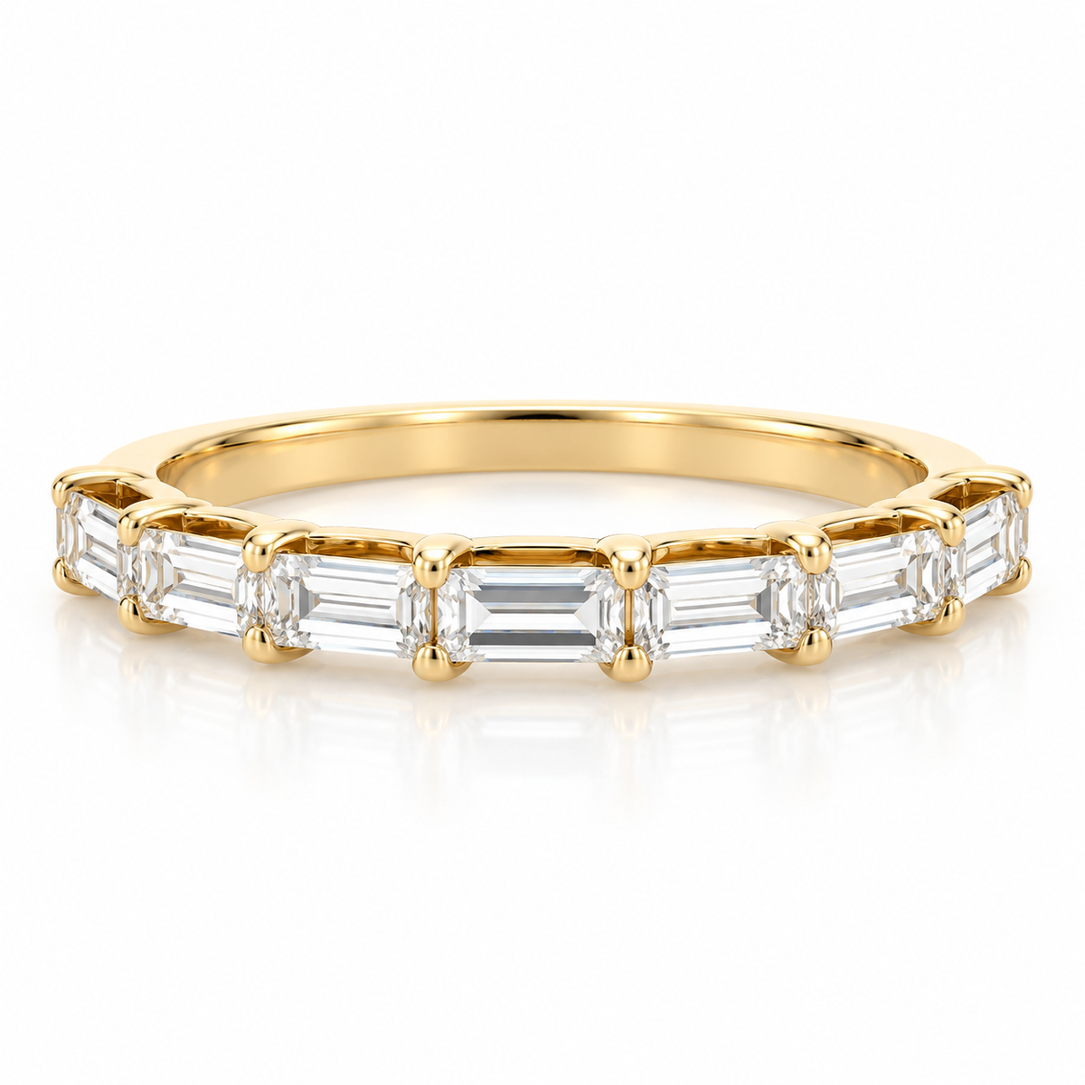 1.00ctw East-West Baguette Diamond Wedding Band in 14K Yellow Gold