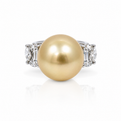 White Gold Pearl and Diamond Ring
