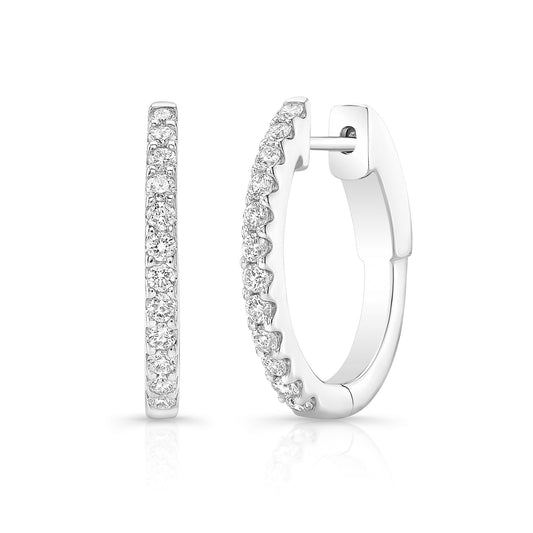 14K White Gold Diamond Hoop Earrings (.46ctw) 