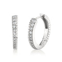 14K Linéaire Fine Line Graduated Diamond Hoop Earrings