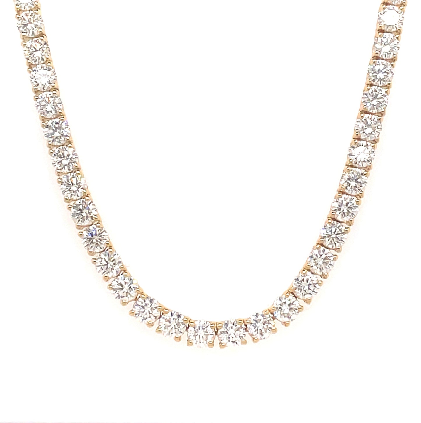 14K Yellow Gold Diamond Riviera Necklace (15.87ctw)