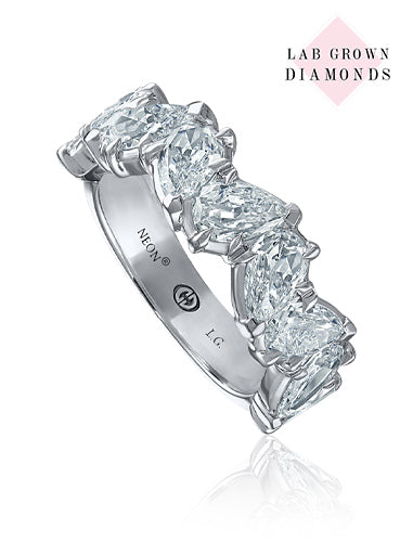 14K White Gold Crisscut Lab-Grown Pear Shape And Round Diamond Ring (1.37)