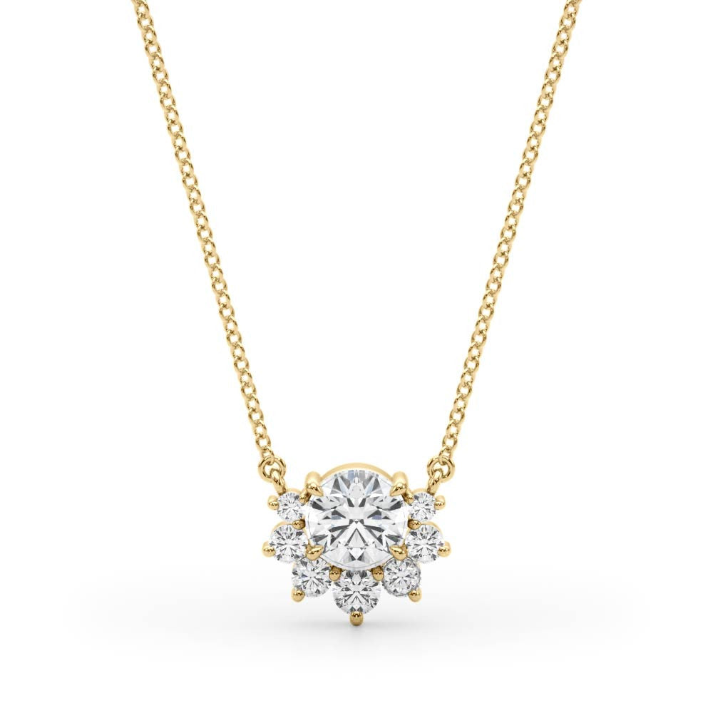 14K Yellow Gold Round Brilliant Lab-Grown Diamond Fashion Pendant (.47ctw)