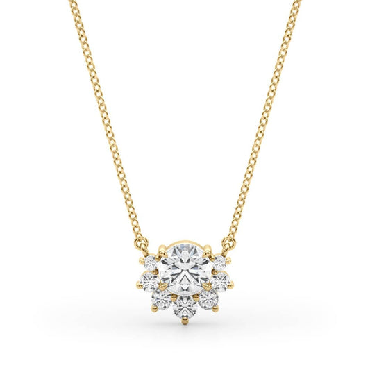 14K Yellow Gold Round Brilliant Lab-Grown Diamond Fashion Pendant (.47ctw)