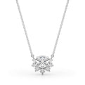 14K White Gold Round Brilliant Lab-Grown Diamond Fashion Pendant (.47ctw)