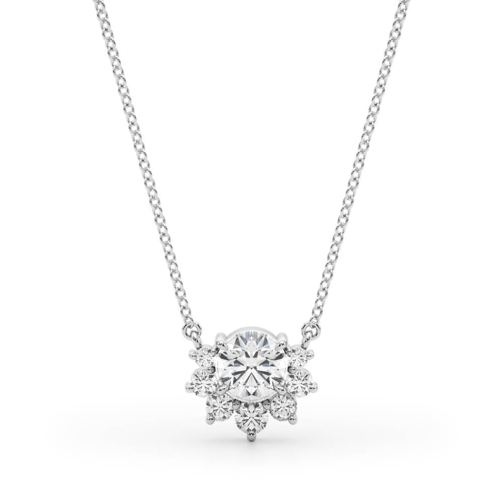 14K White Gold Round Brilliant Lab-Grown Diamond Fashion Pendant (.47ctw)