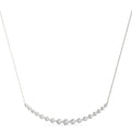 14K White Gold Round Brilliant Lab-Grown Diamond Shared Prong Smile Necklace (1.50ctw)