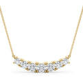 14K Yellow Gold Round Brilliant Lab-Grown Diamond Smile Necklace (.88ctw)