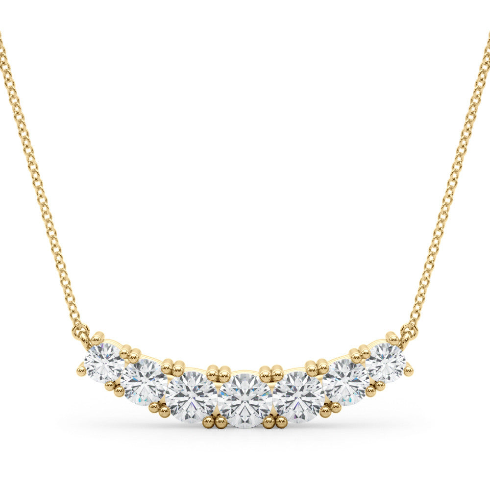 14K Yellow Gold Round Brilliant Lab-Grown Diamond Smile Necklace (.88ctw)