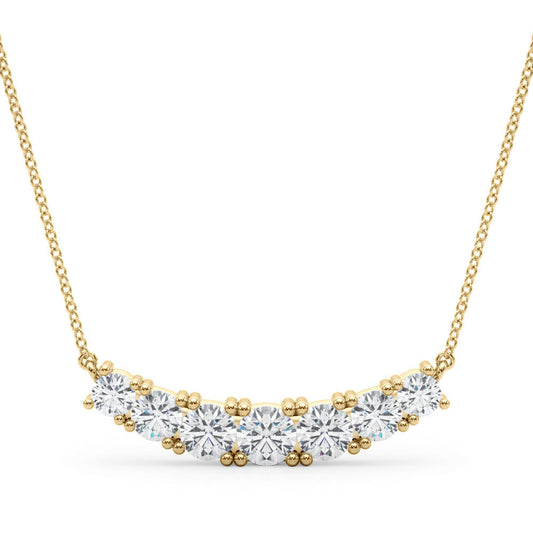 14K Yellow Gold Round Brilliant Lab-Grown Diamond Smile Necklace (.88ctw)