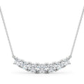 14K White Gold Round Brilliant Lab-Grown Diamond Smile Necklace (.88ctw)