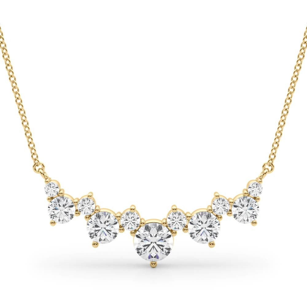 14K Yellow Gold Round Brilliant Lab-Grown Diamond Smile Necklace (.88ctw)