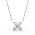 14K White Gold Marquise Lab-Grown Diamond Cluster Necklace (.30ctw)