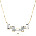 14K Yellow Gold Baguette And Round Lab-Grown Diamond Smile Necklace (.63ctw)