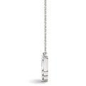 14K White Gold Baguette And Round Lab-Grown Diamond Smile Necklace (.63ctw)