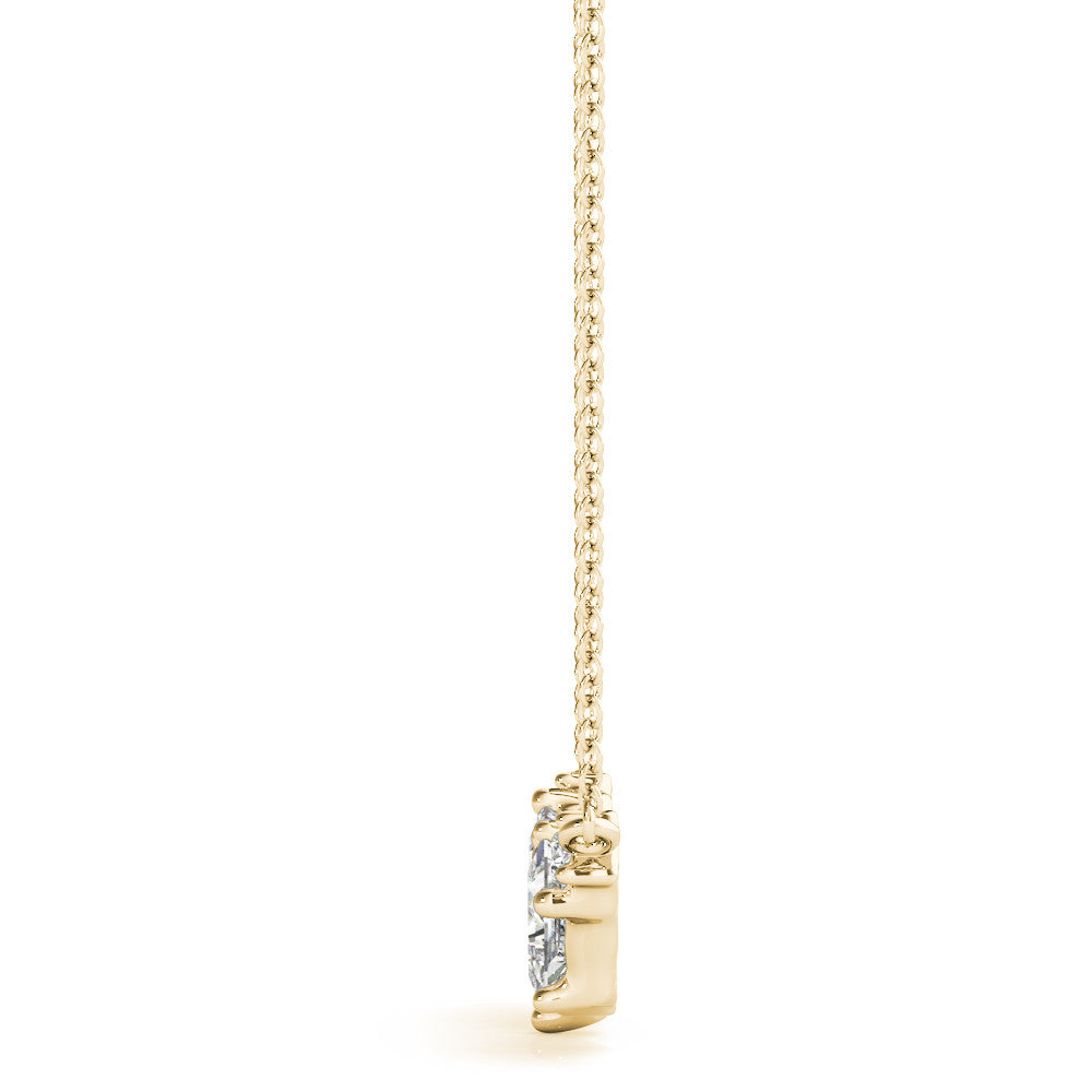 14K Yellow Gold Princess Cut And Round Lab-Grown Diamond Smile Necklace (.63ctw)