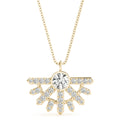 14K Yellow Gold Round Brilliant Lab-Grown Diamond Fashion Pendant (.25ctw)