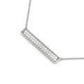 14K White Gold Round Brilliant Lab-Grown Diamond Pave Bar Necklace (.30ctw)