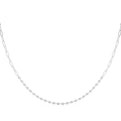 14K White Gold Lab-Grown Bezel Set Diamond And Paperclip Necklace (1.38ctw)