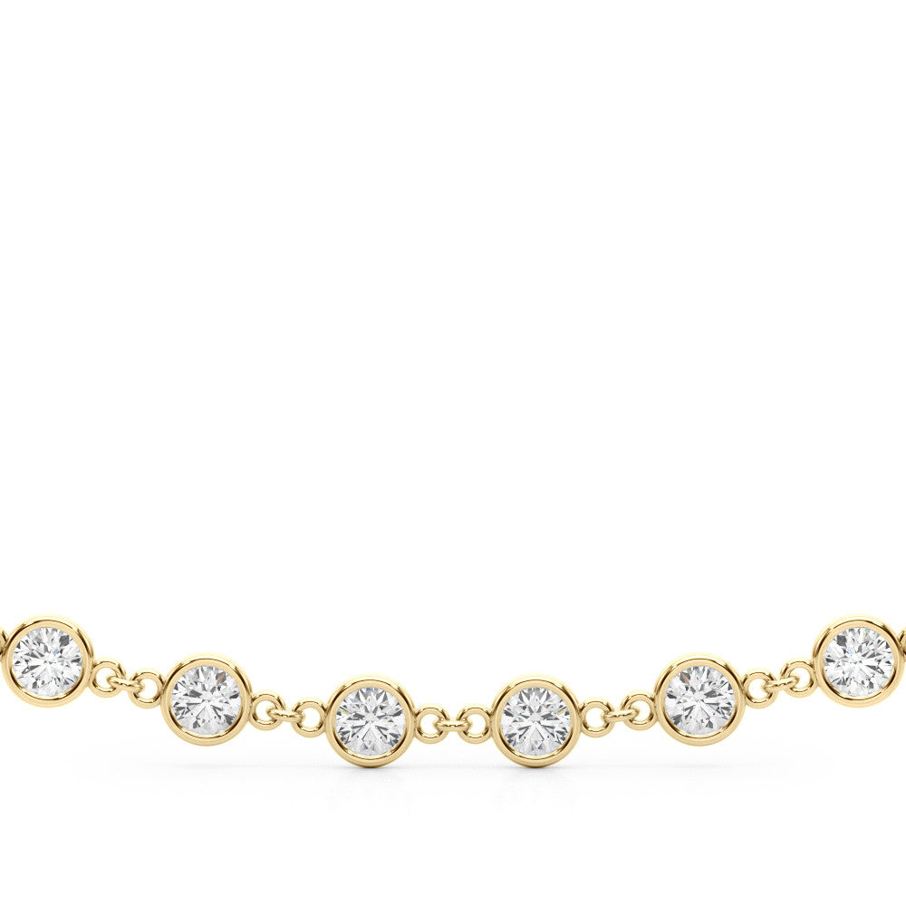 14K Yellow Gold Lab-Grown Bezel Set Diamond And Paperclip Necklace (1.38ctw)