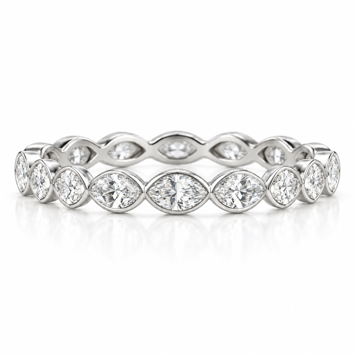 1.30ctw Marquise Diamond Eternity Band in 14K White Gold