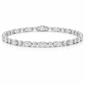 White Gold Round and Marquise Diamond Tennis Bracelet