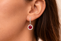 White Gold Ruby and Diamond Drop Earrings