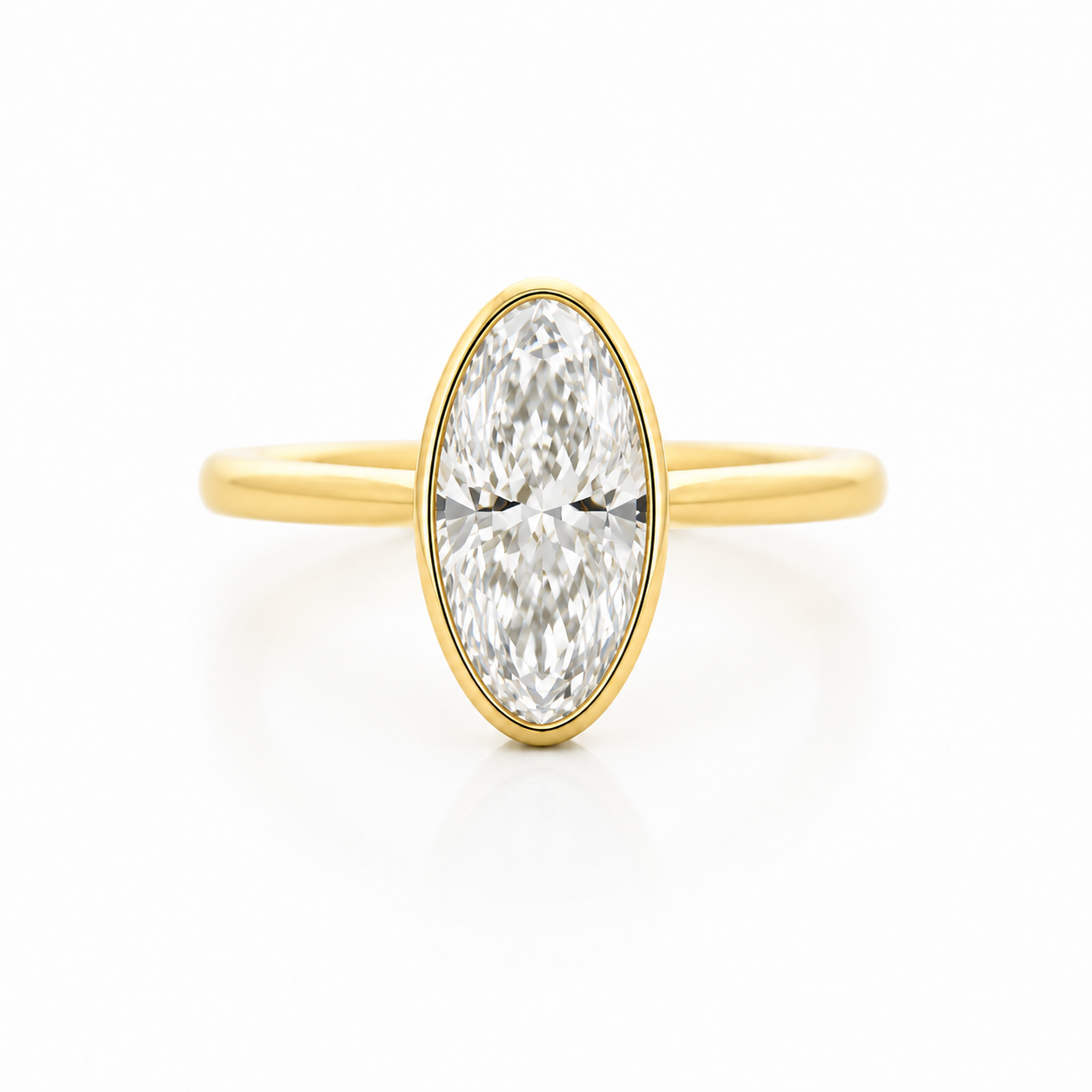 Moval Lab-Diamond Solitaire Engagement Ring