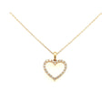 18K Yellow Gold Pave Diamond Heart Necklace (.25ctw)