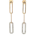 14K Yellow And White Gold Pave Diamond Paperclip Drop Earrings (.50ctw) 