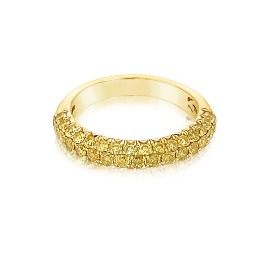 14K Yellow Gold Yellow Diamond Pave Ring (1.03ctw)