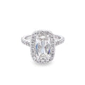 18K White Gold Elongated Cushion Cut Halo Diamond Engagement Ring (2.98ctw) 