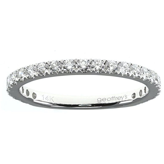 14K White Gold Pave Diamond Wedding Ring (.51ctw)