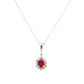 14K White Gold Ruby And Diamond Necklace (1.34ctw) 