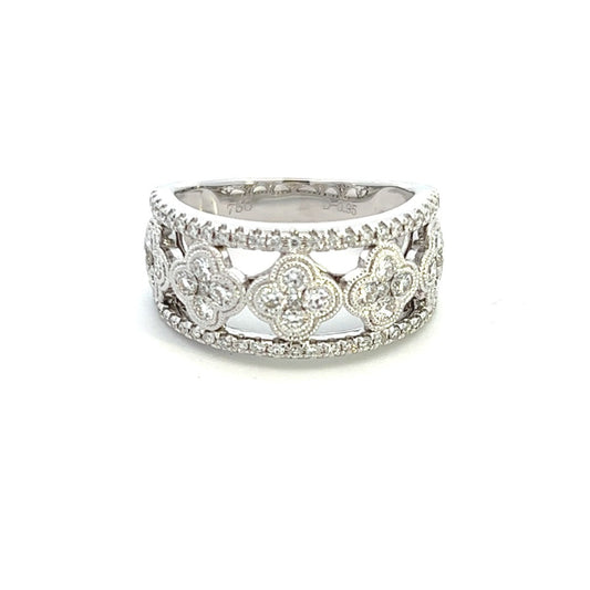 18K White Gold Round Diamond Fashion Ring (.95ctw) 