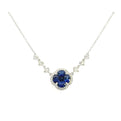 14K White Gold Sapphire And Diamond Mosaic Necklace (1.50ctw) 